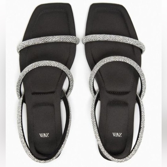 Zara Shoes - Zara Rhinestone Flat Sandals